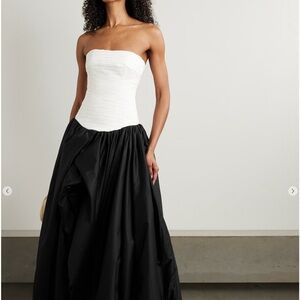 Aje Black and White Strapless Dress